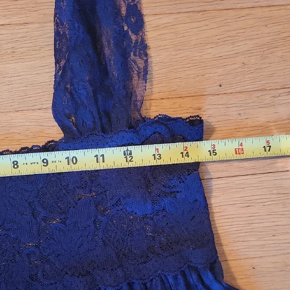 Free People Sheer Navy Lace Maxi Dress - Picture 8 of 13